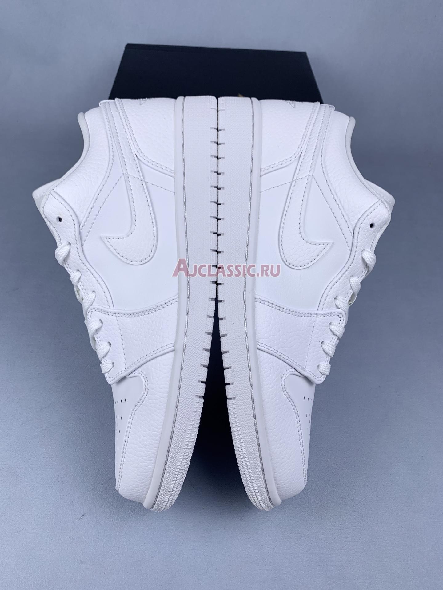 New Air Jordan 1 Low "Triple White Tumbled Leather" 553558-130 Shoes