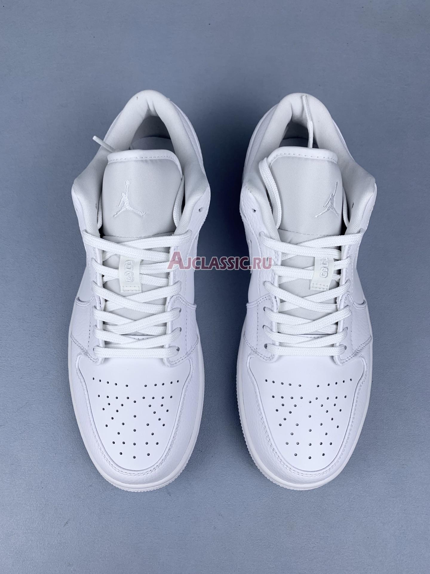 New Air Jordan 1 Low "Triple White Tumbled Leather" 553558-130 Shoes