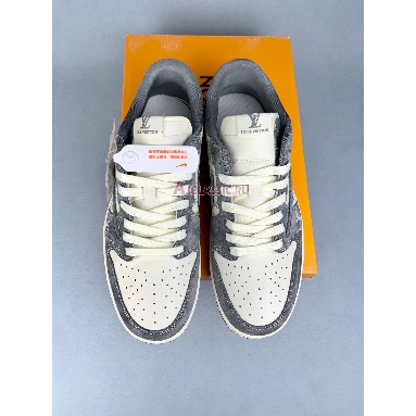 Buy Custom Travis Scott x Louis Vuitton x Air Jordan 1 Low White Grey Grey SJ2068-261 Quality Reps Replicas Shoes