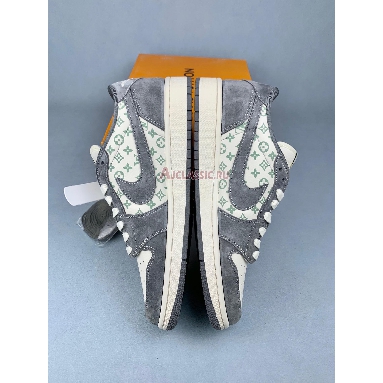 Buy Custom Travis Scott x Louis Vuitton x Air Jordan 1 Low White Grey Grey SJ2068-261 Quality Reps Replicas Shoes