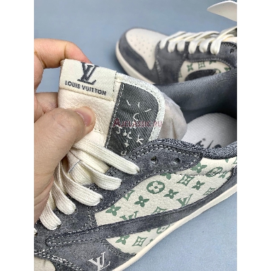 Buy Custom Travis Scott x Louis Vuitton x Air Jordan 1 Low White Grey Grey SJ2068-261 Quality Reps Replicas Shoes