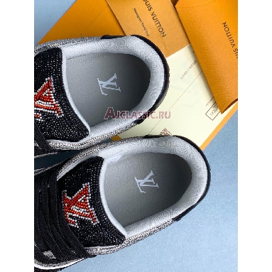 Buy Louis Vuitton LV Trainer Sneaker Black Grey Orange Crystal Black 1AA6PV-2 Quality Reps Replicas Shoes