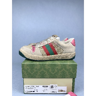 Buy Gucci Screener Distressed Pink Green Sneaker Cream 626620 G1760 9665 Quality Reps Replicas Shoes