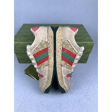 Buy Gucci Screener Distressed Pink Green Sneaker Cream 626620 G1760 9665 Quality Reps Replicas Shoes