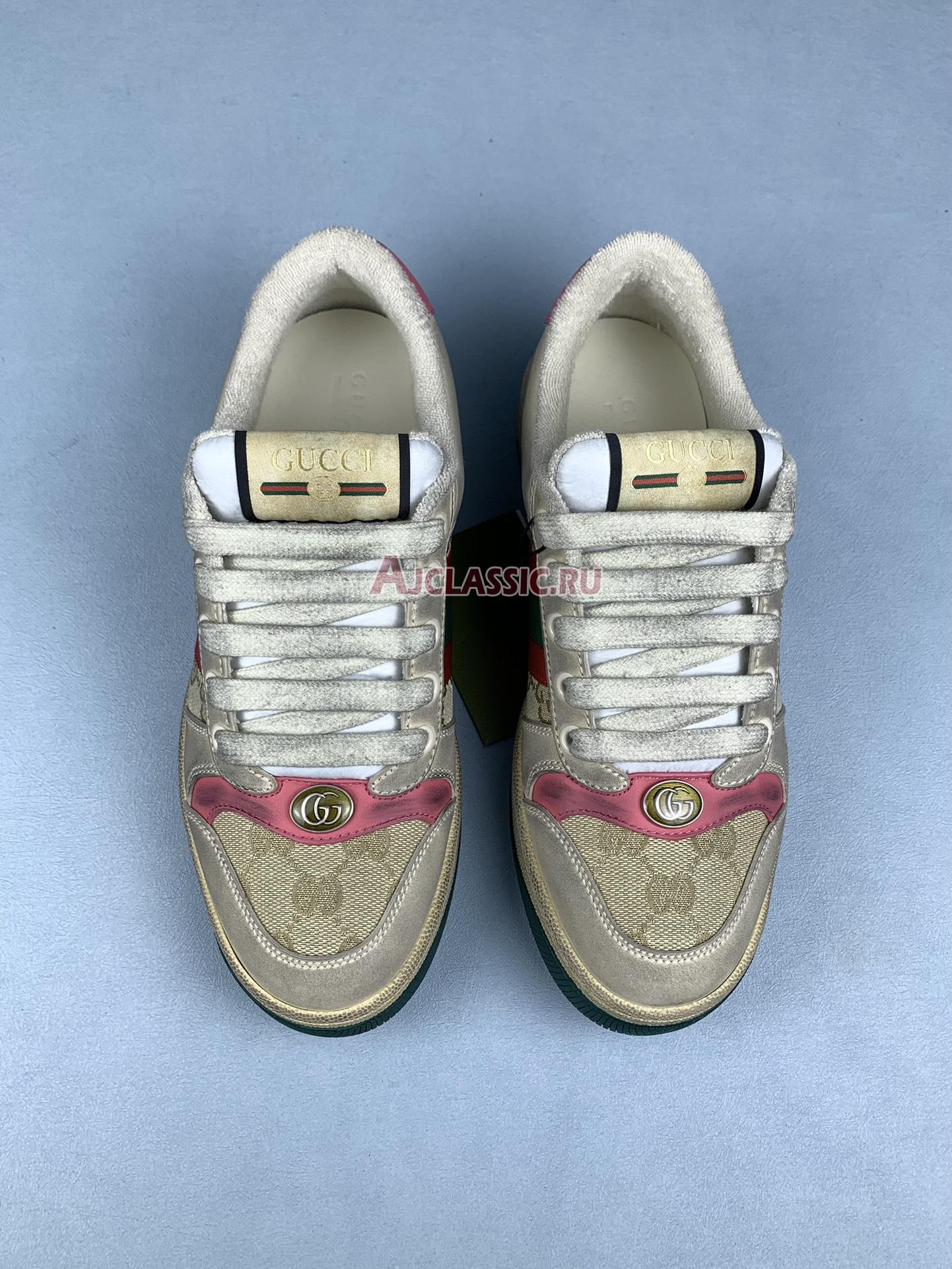 New Gucci Screener "Distressed Pink Green" Sneaker 626620 G1760 9665 Shoes