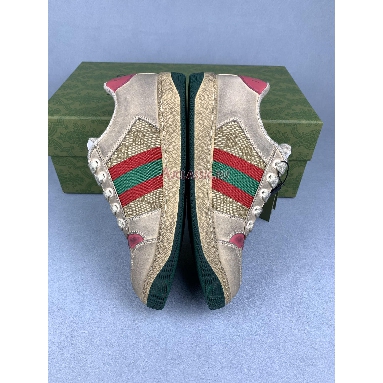 Buy Gucci Screener Distressed Pink Green Sneaker Cream 626620 G1760 9665 Quality Reps Replicas Shoes