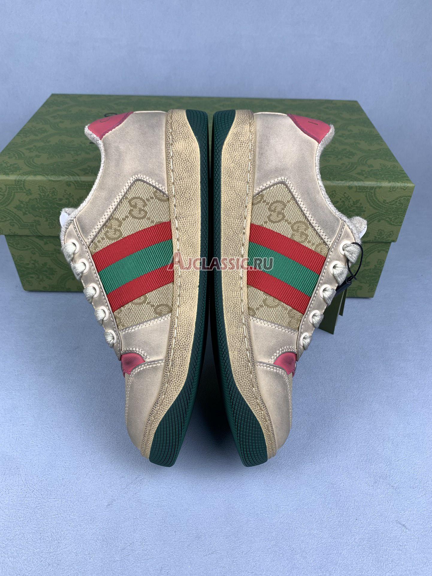 New Gucci Screener "Distressed Pink Green" Sneaker 626620 G1760 9665 Shoes