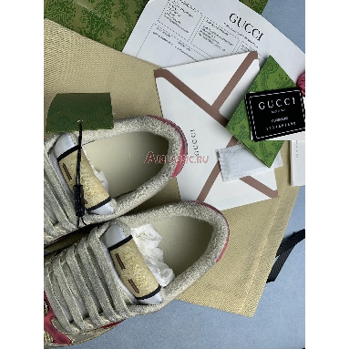 Buy Gucci Screener Distressed Pink Green Sneaker Cream 626620 G1760 9665 Quality Reps Replicas Shoes