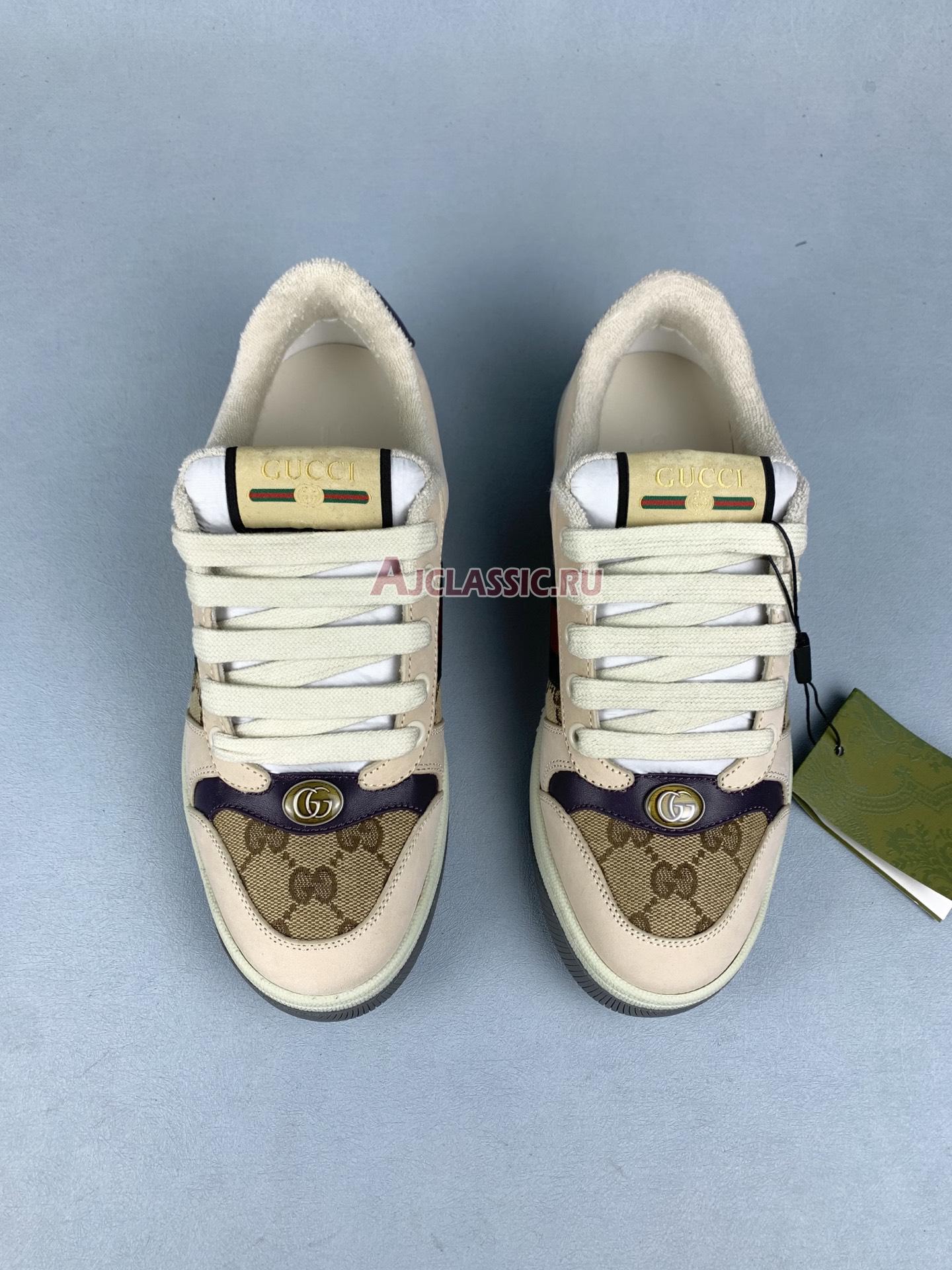 New Gucci Screener "Beige Ebony GG Canvas" Sneaker 677423 HVKI0 9765 Shoes