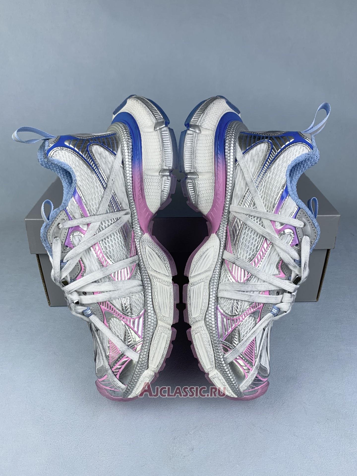 New Balenciaga 3XL Extreme Laces B Sneaker "White Grey Blue Pink" 825599 W3XCH 9145 Shoes