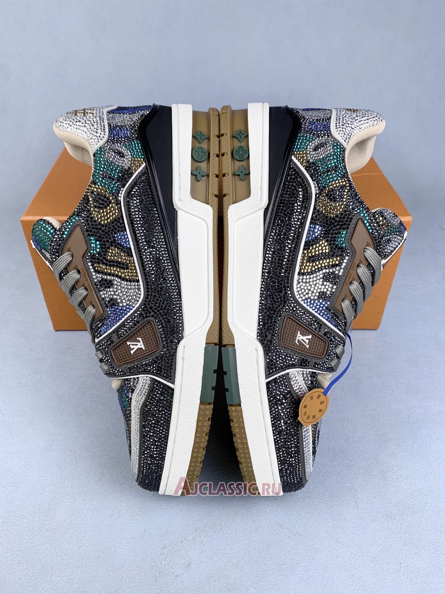 New Louis Vuitton LV Trainer "Grey Crystals Rhinestone" 1AARH6 Shoes