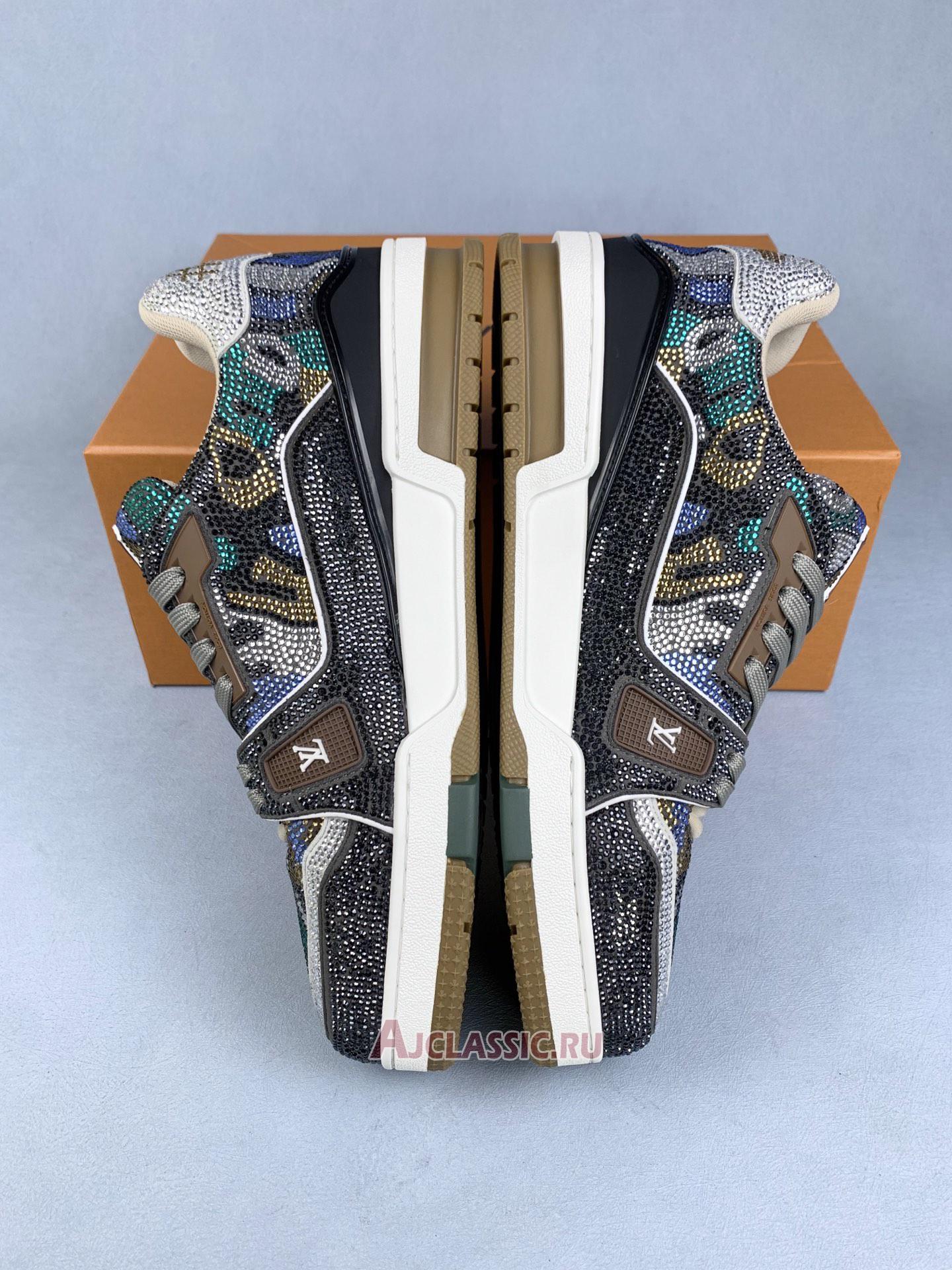 New Louis Vuitton LV Trainer "Grey Crystals Rhinestone" 1AARH6 Shoes