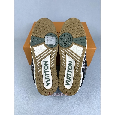 Buy Louis Vuitton LV Trainer Grey Crystals Rhinestone Brown 1AARH6 Quality Reps Replicas Shoes