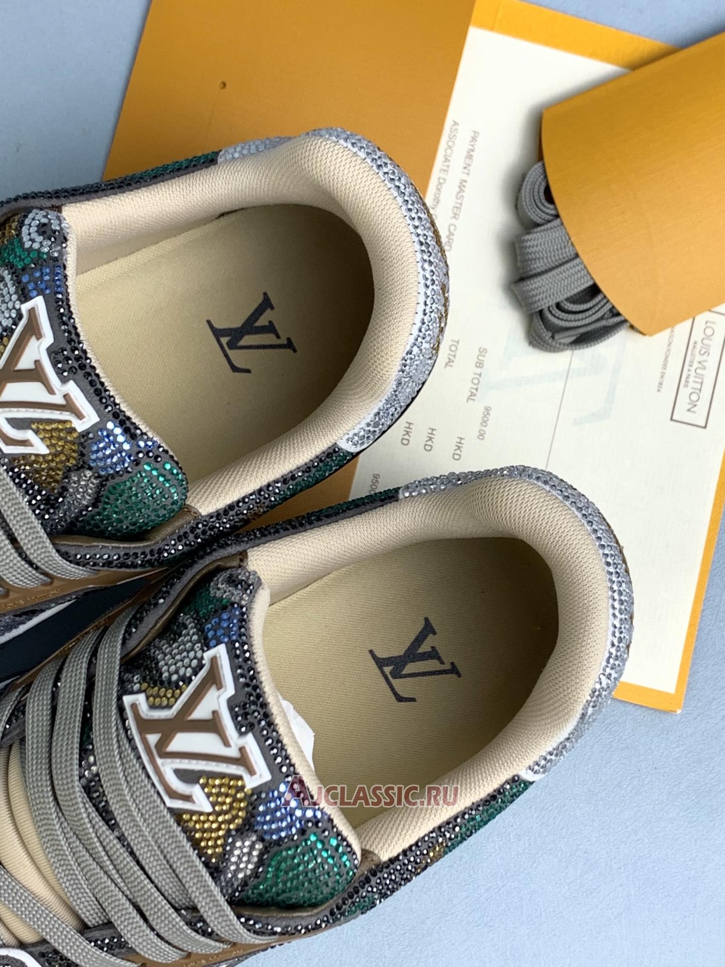 New Louis Vuitton LV Trainer "Grey Crystals Rhinestone" 1AARH6 Shoes
