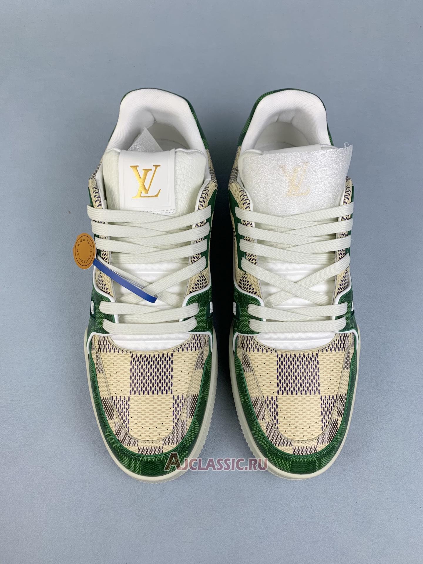 New Louis Vuitton LV Trainer "Damier White Green" 1AC58M Shoes