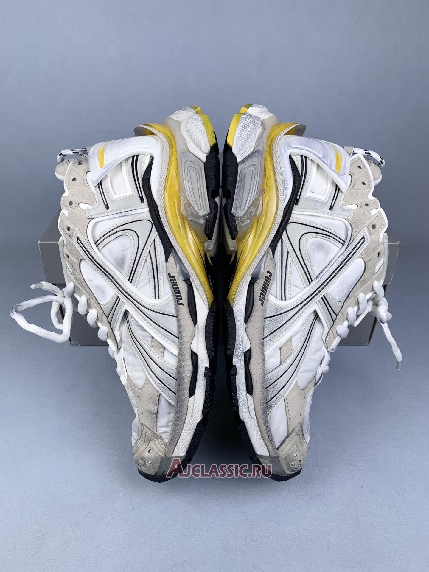 New Balenciaga Runner Sneakers "Beuge White Yellow Nylon and Suede Like Fabric" 772767 W3RNY 9170 Shoes
