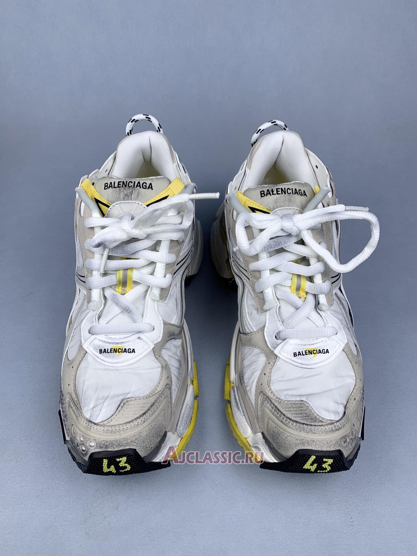 New Balenciaga Runner Sneakers "Beuge White Yellow Nylon and Suede Like Fabric" 772767 W3RNY 9170 Shoes