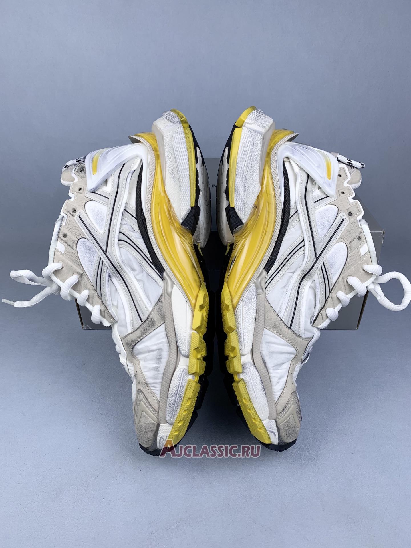 New Balenciaga Runner Sneakers "Beuge White Yellow Nylon and Suede Like Fabric" 772767 W3RNY 9170 Shoes