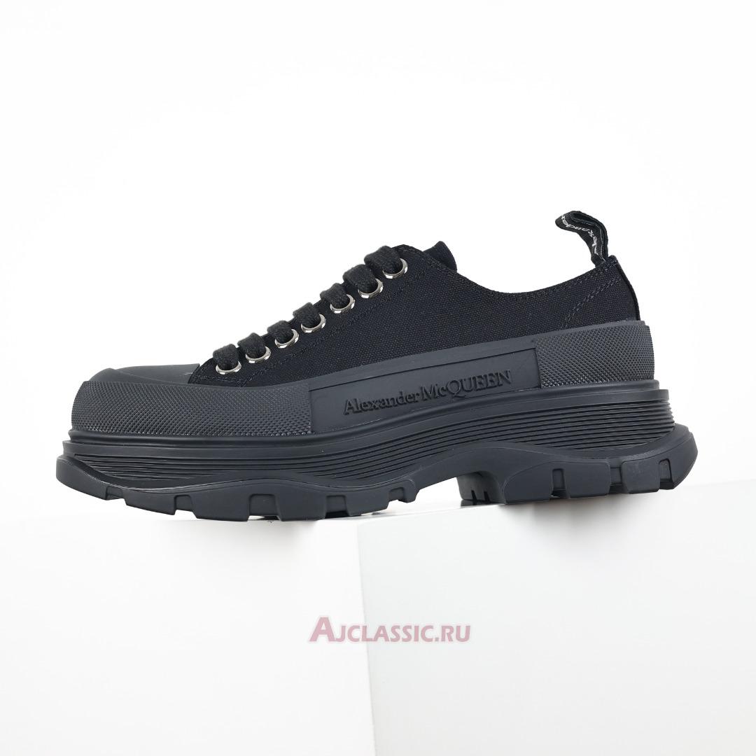New Alexander McQueen Tread Slick Lace Up "Triple Black" 604257W4L321000 Shoes