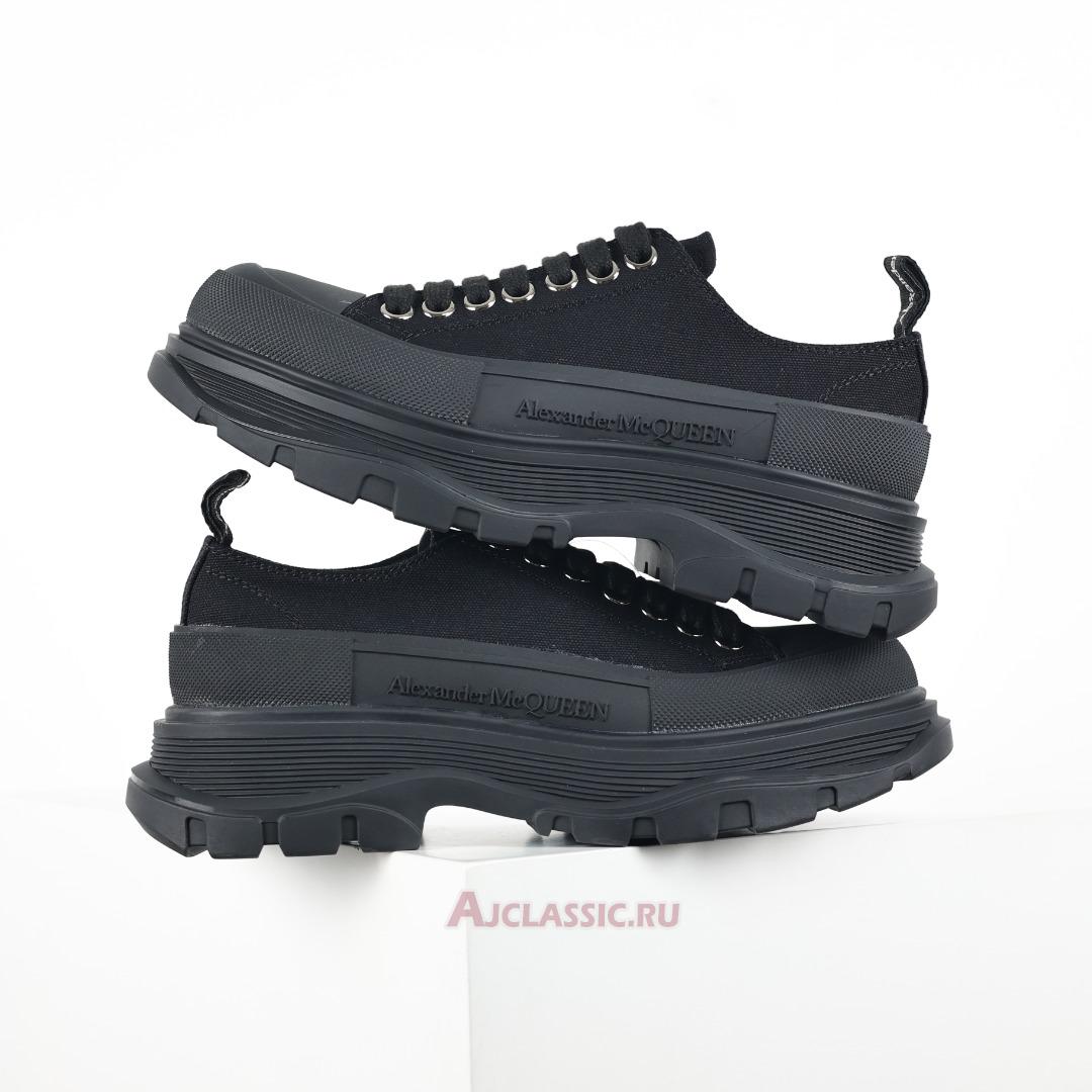 New Alexander McQueen Tread Slick Lace Up "Triple Black" 604257W4L321000 Shoes
