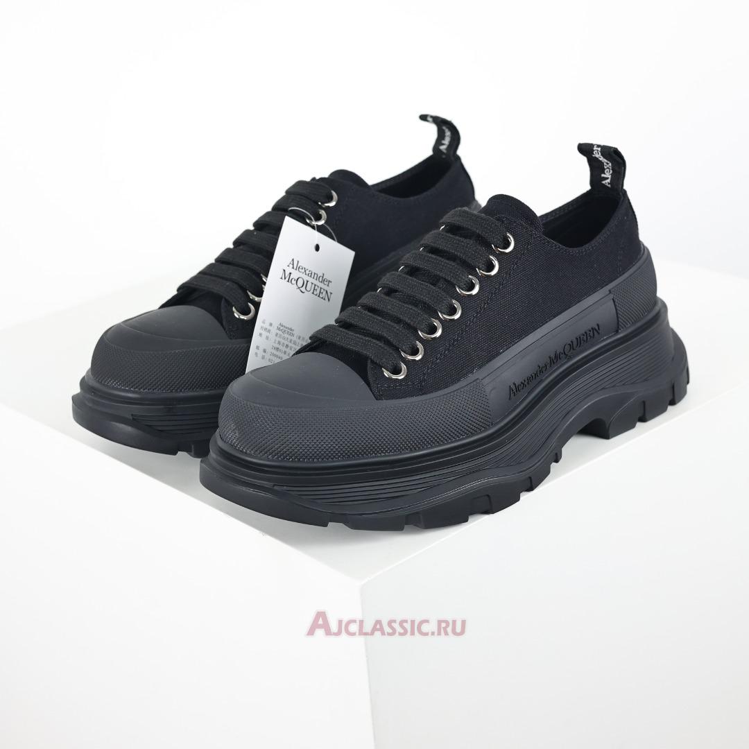New Alexander McQueen Tread Slick Lace Up "Triple Black" 604257W4L321000 Shoes