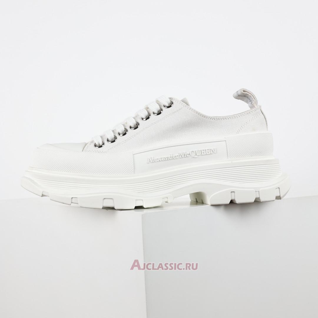 New Alexander McQueen Tread Slick Lace Up "Triple White" 705660W4MV29000 Shoes