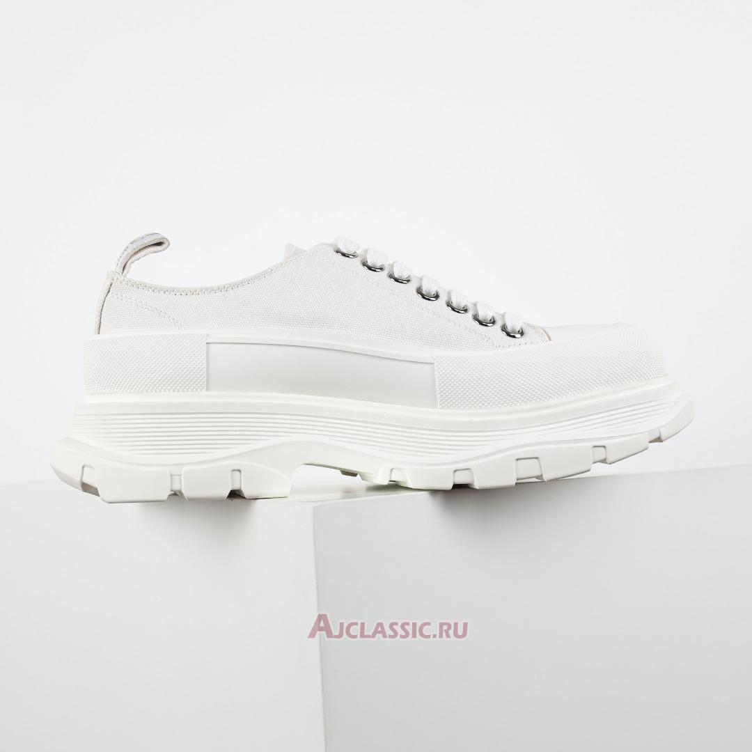 New Alexander McQueen Tread Slick Lace Up "Triple White" 705660W4MV29000 Shoes