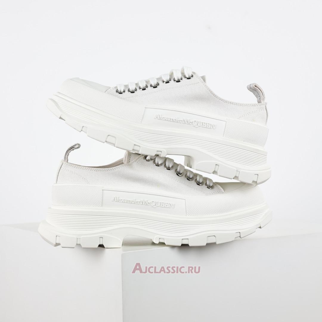 New Alexander McQueen Tread Slick Lace Up "Triple White" 705660W4MV29000 Shoes
