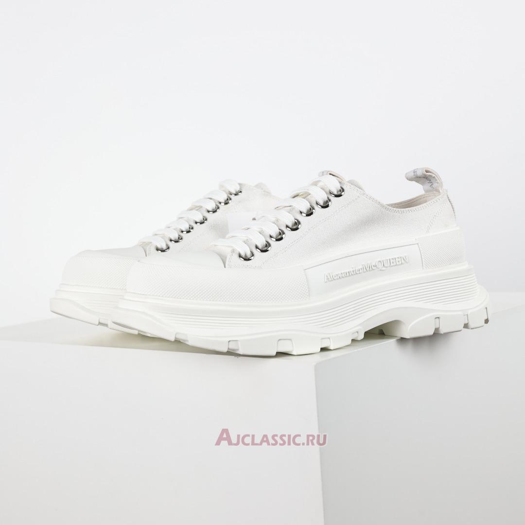 New Alexander McQueen Tread Slick Lace Up "Triple White" 705660W4MV29000 Shoes