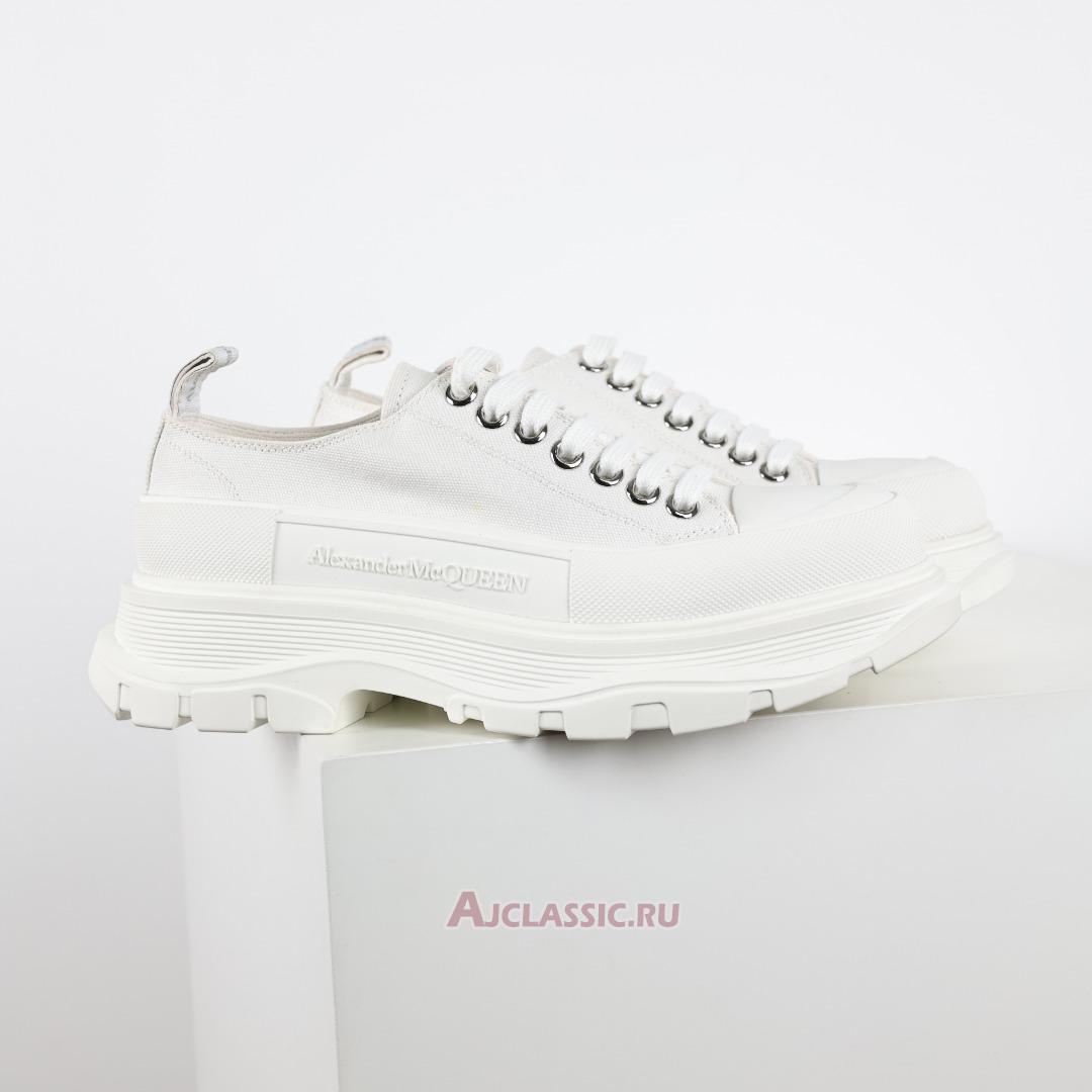 New Alexander McQueen Tread Slick Lace Up "Triple White" 705660W4MV29000 Shoes