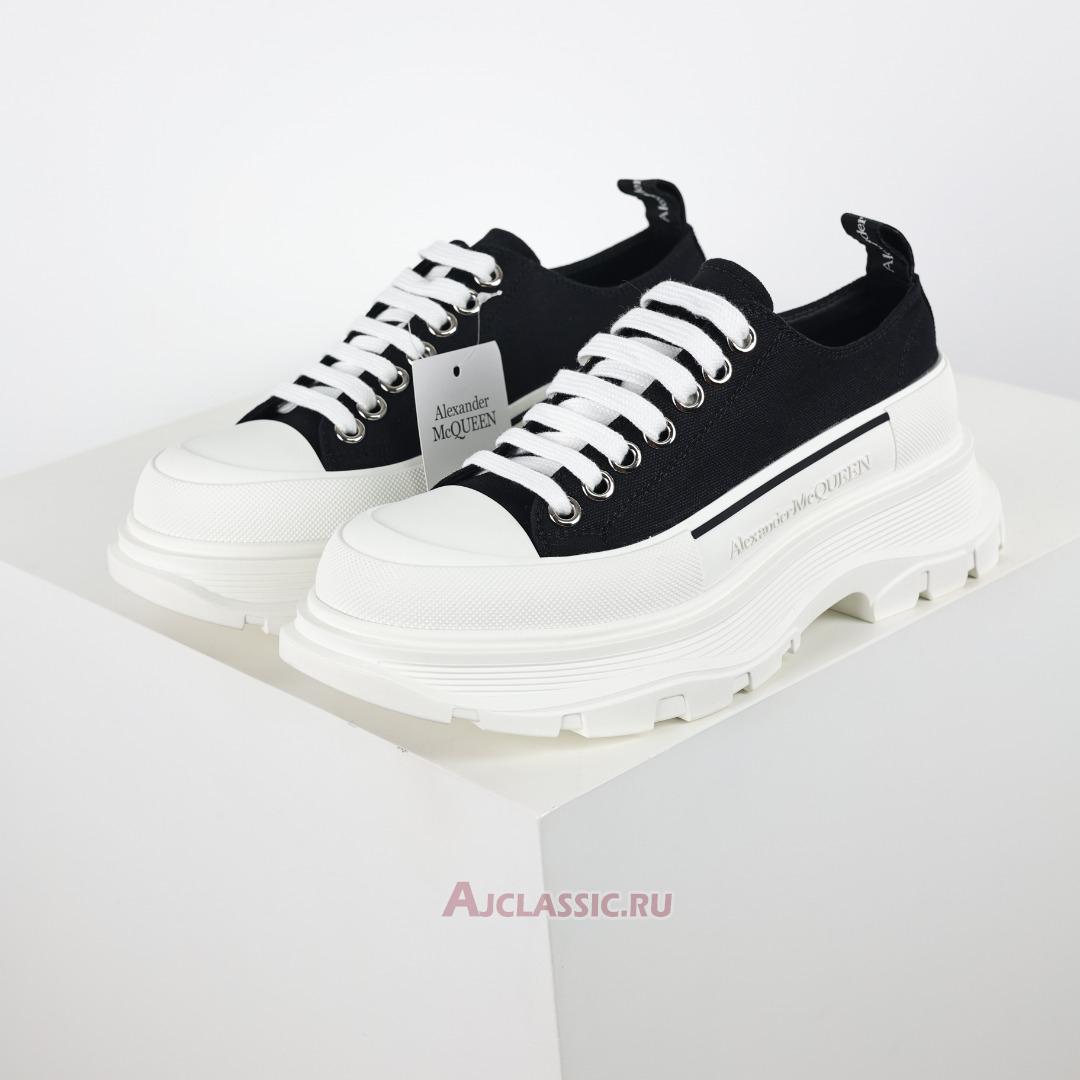 New Alexander McQueen Tread Slick Lace Up "Black White" 604257W4MV21070 Shoes