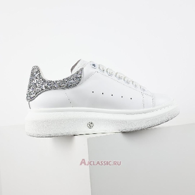 Buy Alexander McQueen Oversized Sneaker White Silver Glitter White 612099WHX1Z9413 Quality Reps Replicas Shoes
