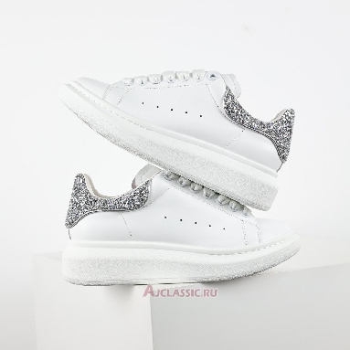 Buy Alexander McQueen Oversized Sneaker White Silver Glitter White 612099WHX1Z9413 Quality Reps Replicas Shoes