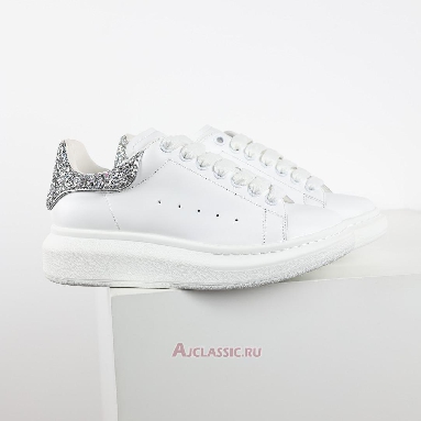 Buy Alexander McQueen Oversized Sneaker White Silver Glitter White 612099WHX1Z9413 Quality Reps Replicas Shoes