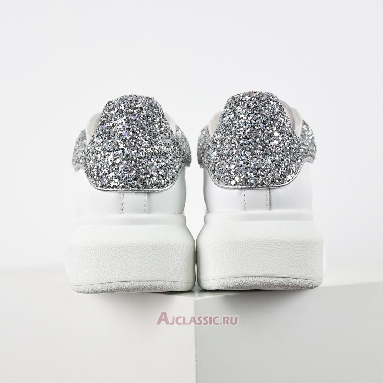Buy Alexander McQueen Oversized Sneaker White Silver Glitter White 612099WHX1Z9413 Quality Reps Replicas Shoes
