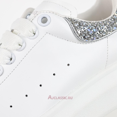 Buy Alexander McQueen Oversized Sneaker White Silver Glitter White 612099WHX1Z9413 Quality Reps Replicas Shoes