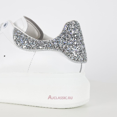 Buy Alexander McQueen Oversized Sneaker White Silver Glitter White 612099WHX1Z9413 Quality Reps Replicas Shoes