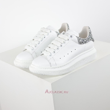 Buy Alexander McQueen Oversized Sneaker White Silver Glitter White 612099WHX1Z9413 Quality Reps Replicas Shoes