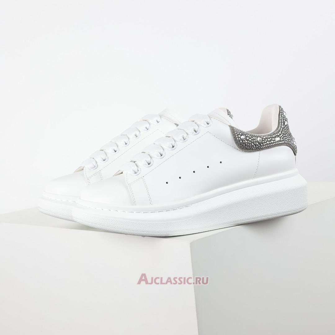 New Alexander McQueen Oversized Sneaker "White Crystal Diamond" 612099WHX1Z9413-2 Shoes