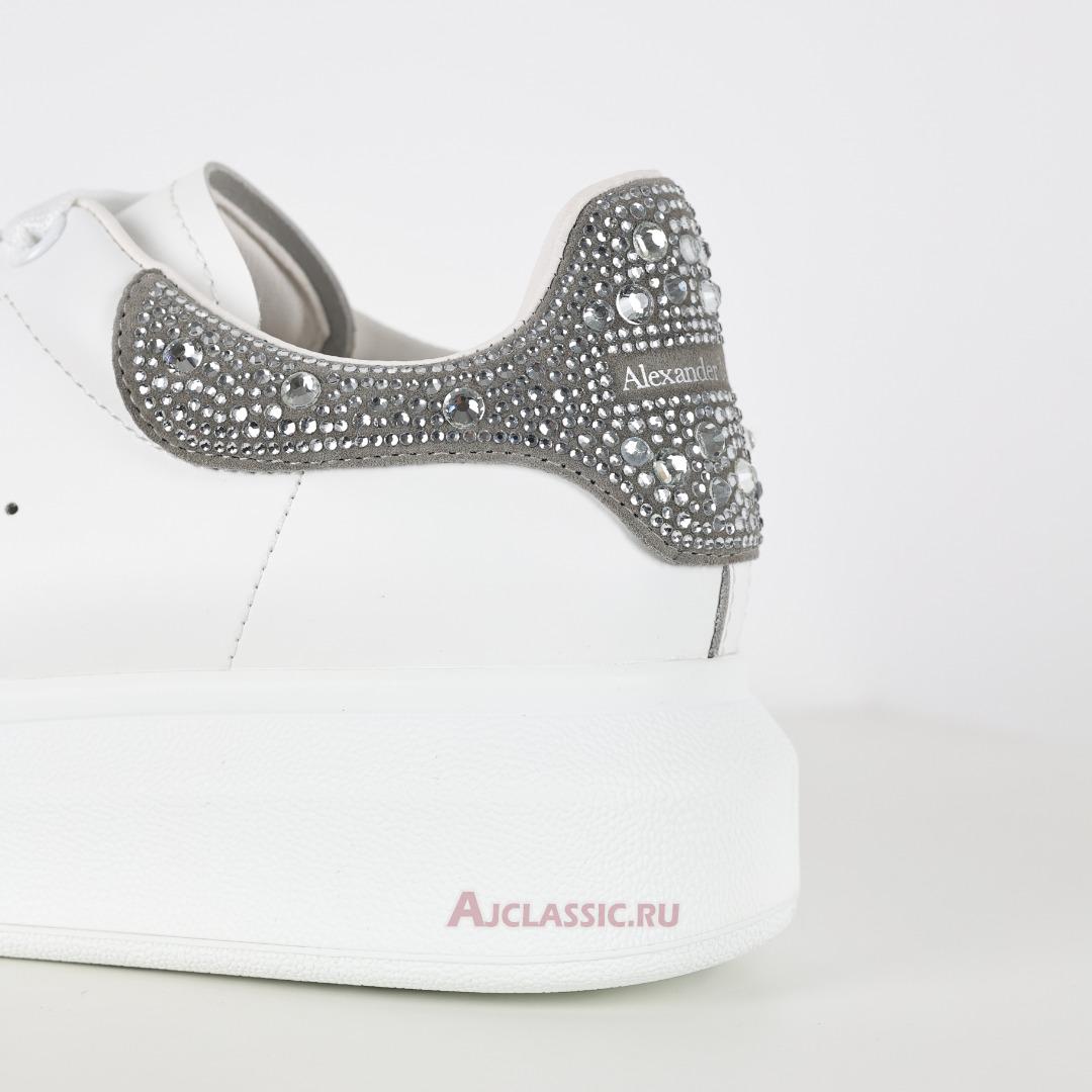 New Alexander McQueen Oversized Sneaker "White Crystal Diamond" 612099WHX1Z9413-2 Shoes