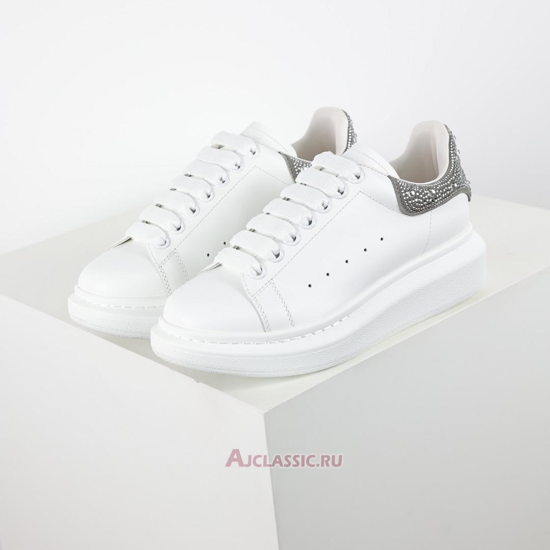 New Alexander McQueen Oversized Sneaker "White Crystal Diamond" 612099WHX1Z9413-2 Shoes