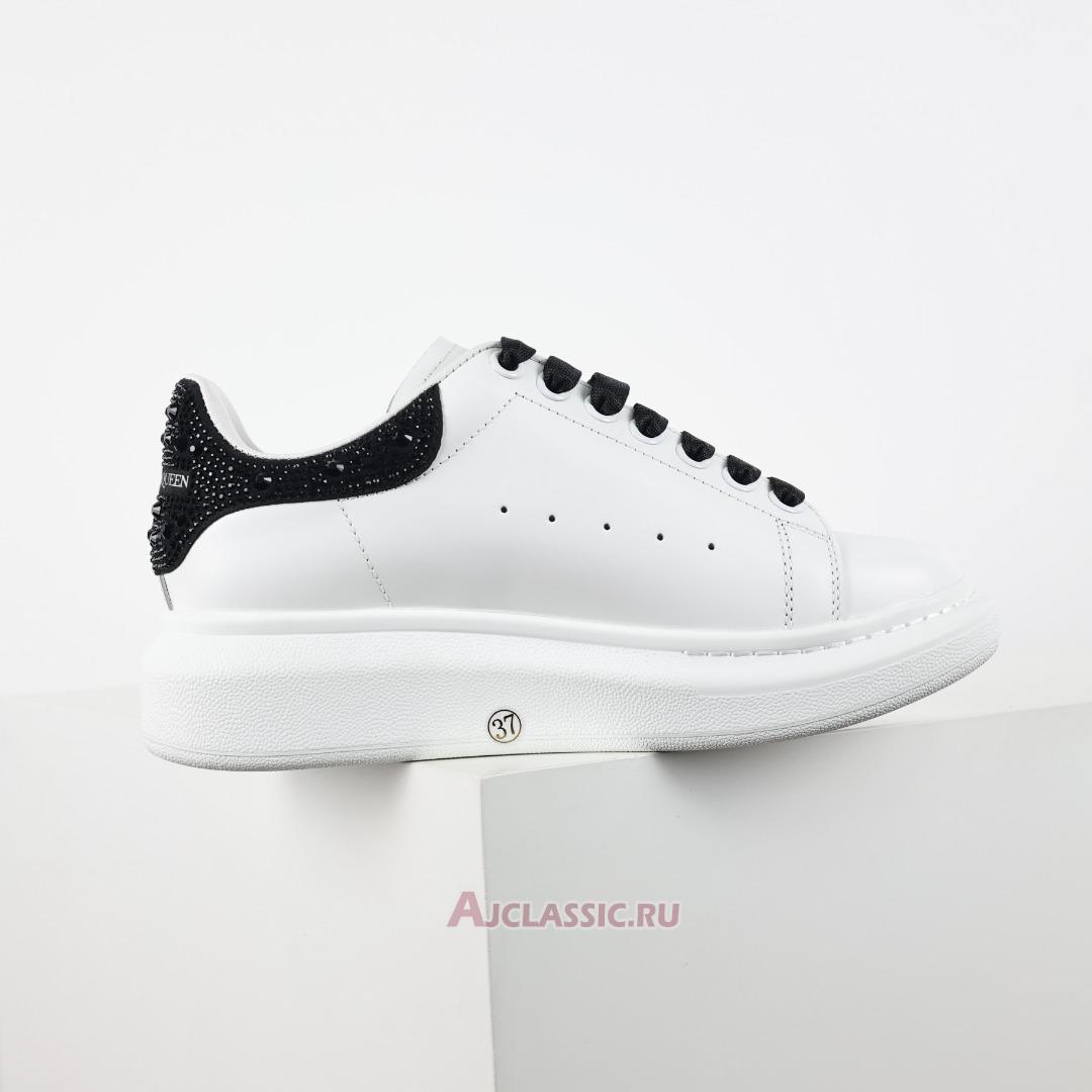 New Alexander McQueen Oversized Sneaker "White Black Crystal" 662654WIA4U9581 Shoes