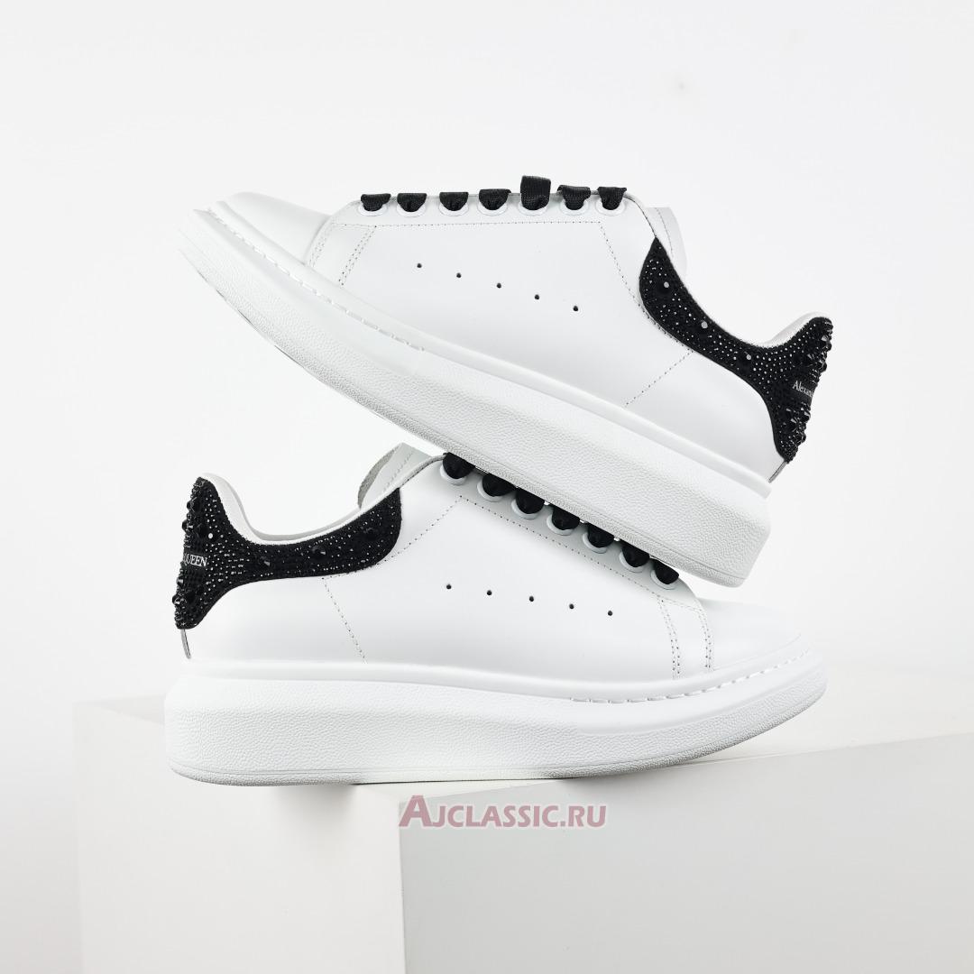 New Alexander McQueen Oversized Sneaker "White Black Crystal" 662654WIA4U9581 Shoes