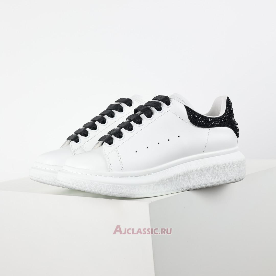 New Alexander McQueen Oversized Sneaker "White Black Crystal" 662654WIA4U9581 Shoes
