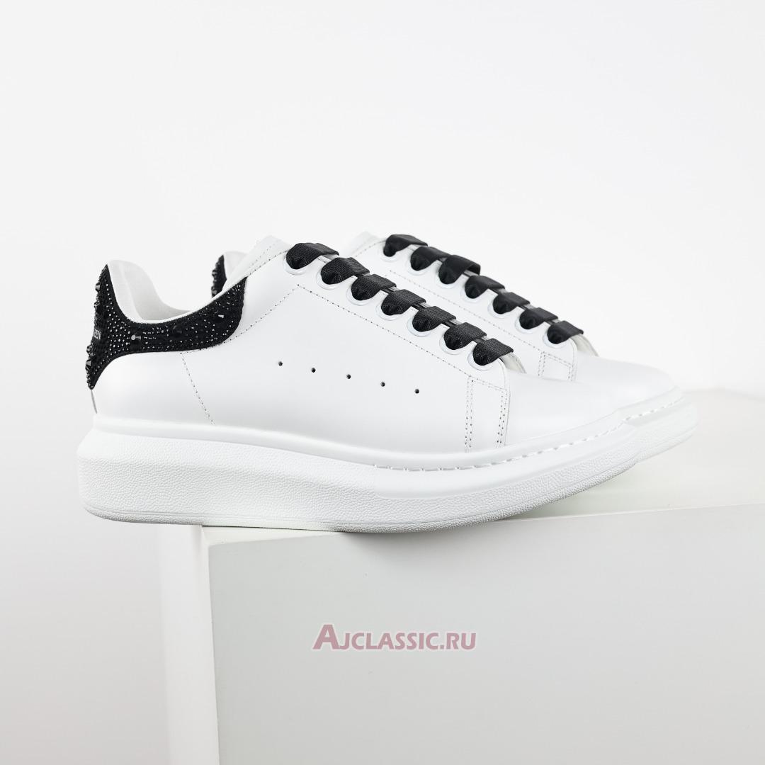New Alexander McQueen Oversized Sneaker "White Black Crystal" 662654WIA4U9581 Shoes