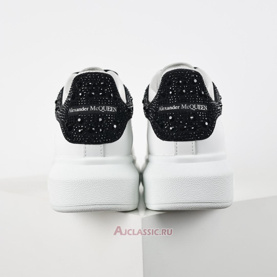New Alexander McQueen Oversized Sneaker "White Black Crystal" 662654WIA4U9581 Shoes