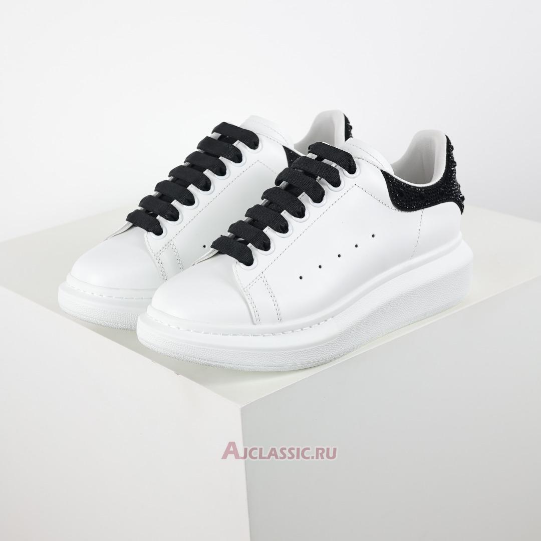 New Alexander McQueen Oversized Sneaker "White Black Crystal" 662654WIA4U9581 Shoes