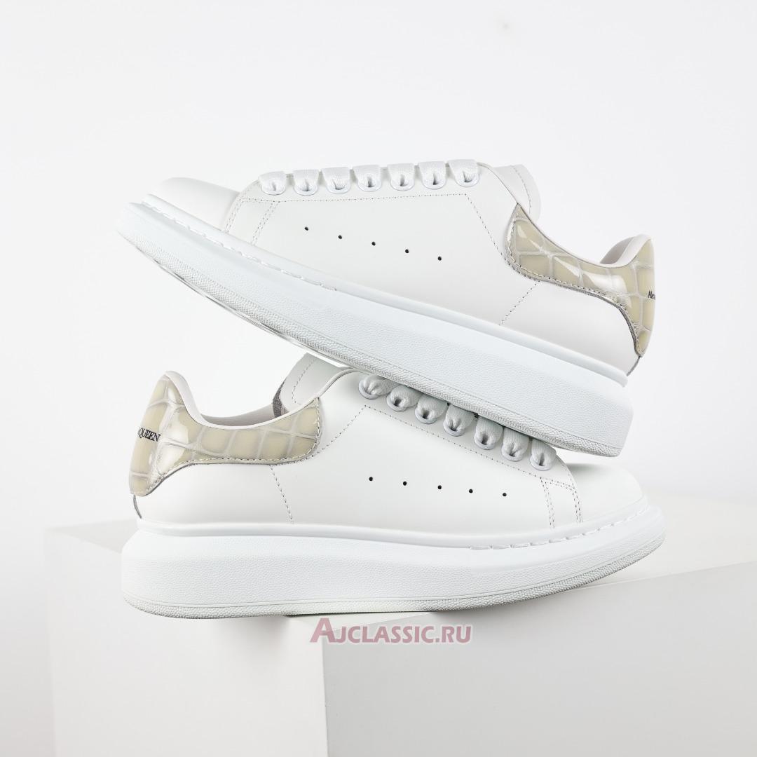 New Alexander McQueen Oversized Sneaker "White Beige Crocodile" 727392WICG69026 Shoes