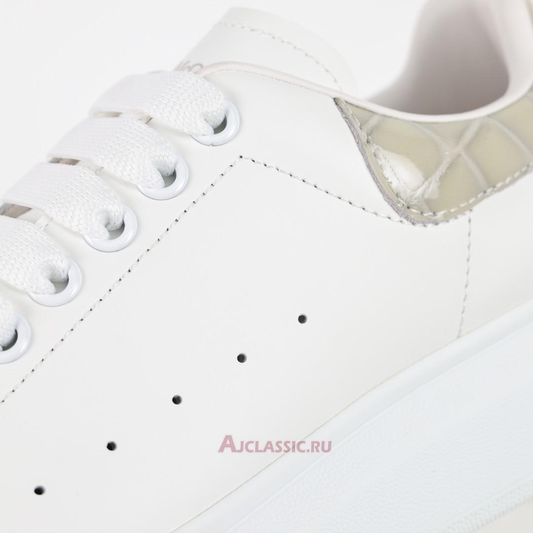 New Alexander McQueen Oversized Sneaker "White Beige Crocodile" 727392WICG69026 Shoes