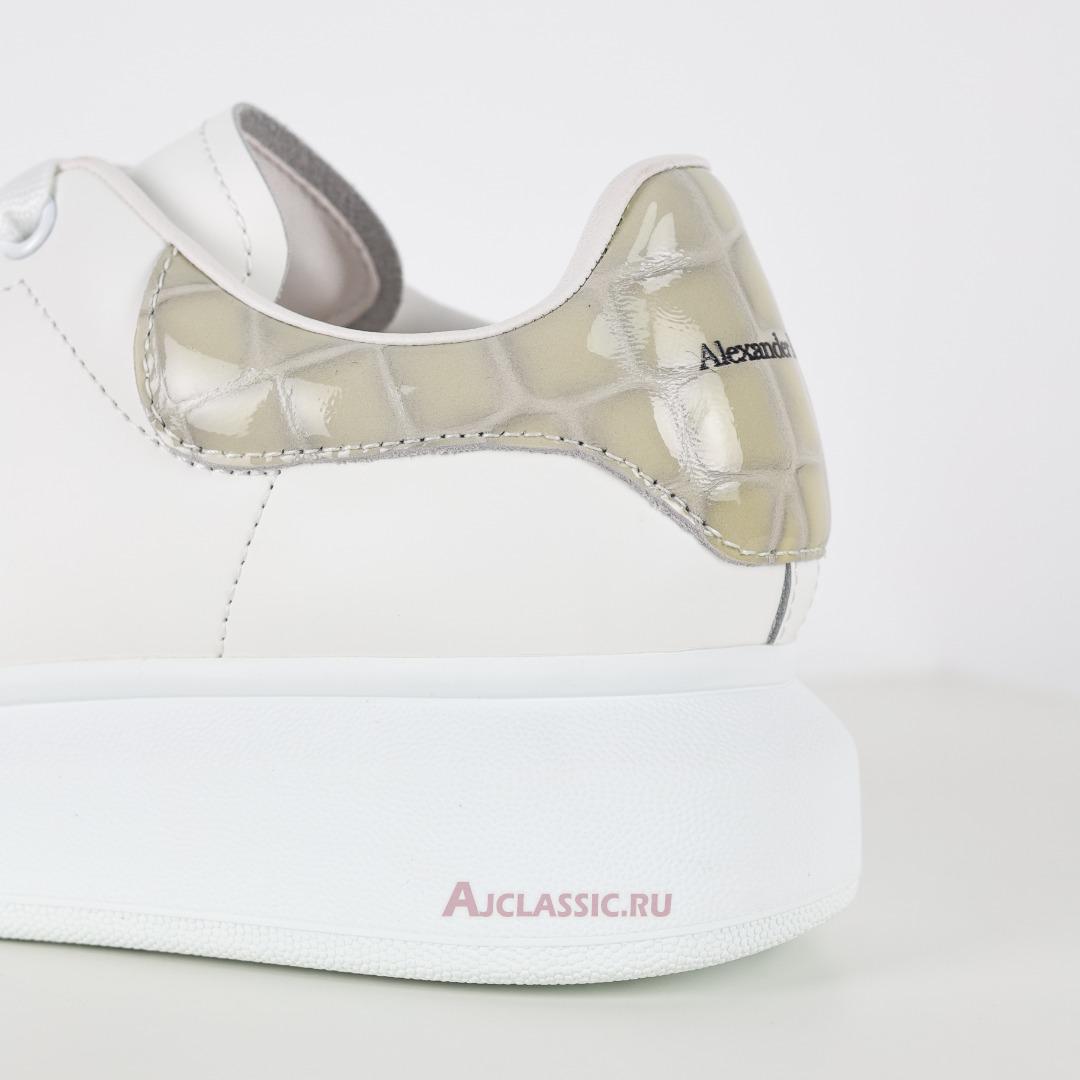 New Alexander McQueen Oversized Sneaker "White Beige Crocodile" 727392WICG69026 Shoes